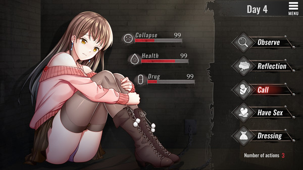 หนึ่งในรูปแบบ Gameplay ของ Natsuki's Life In Prison