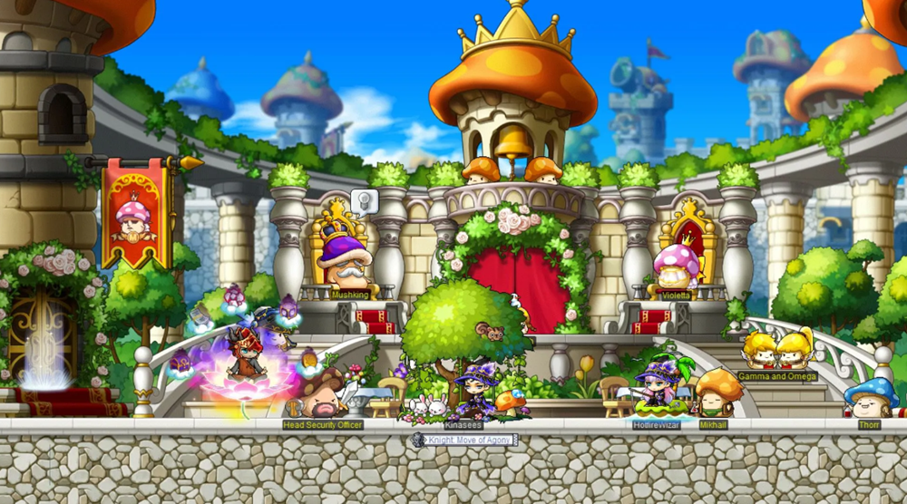 บรรยากาศภายในเกม MapleStory N ที่มีกราฟิกย้อนยุคแบบ 2D น่ารักเข้าถึงง่าย