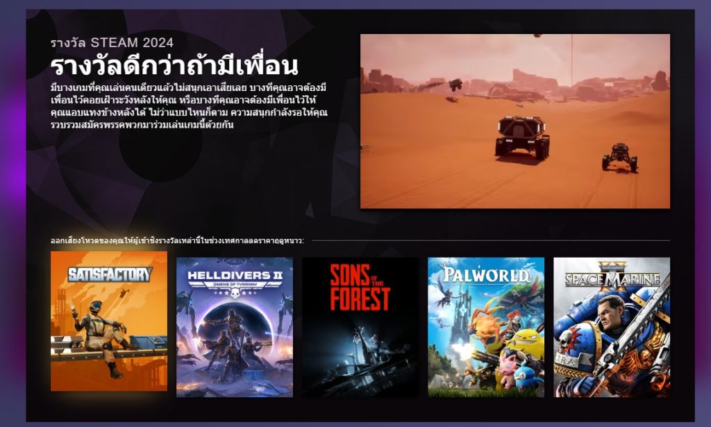 รายชื่อเกมเข้าชิงรางวัลดีกว่าถ้ามีเพื่อนของ Steam Awards 2024