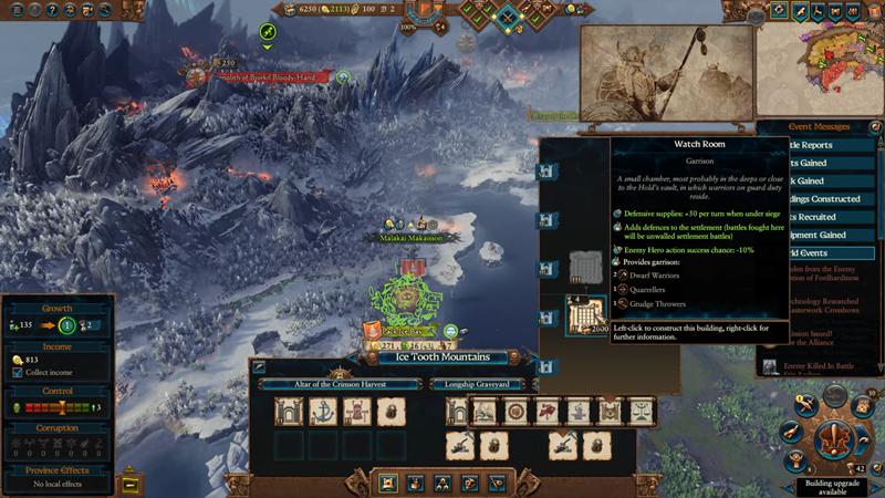 การวางแผนและตัวอย่างการเล่นภายในเกม WARHAMMER III