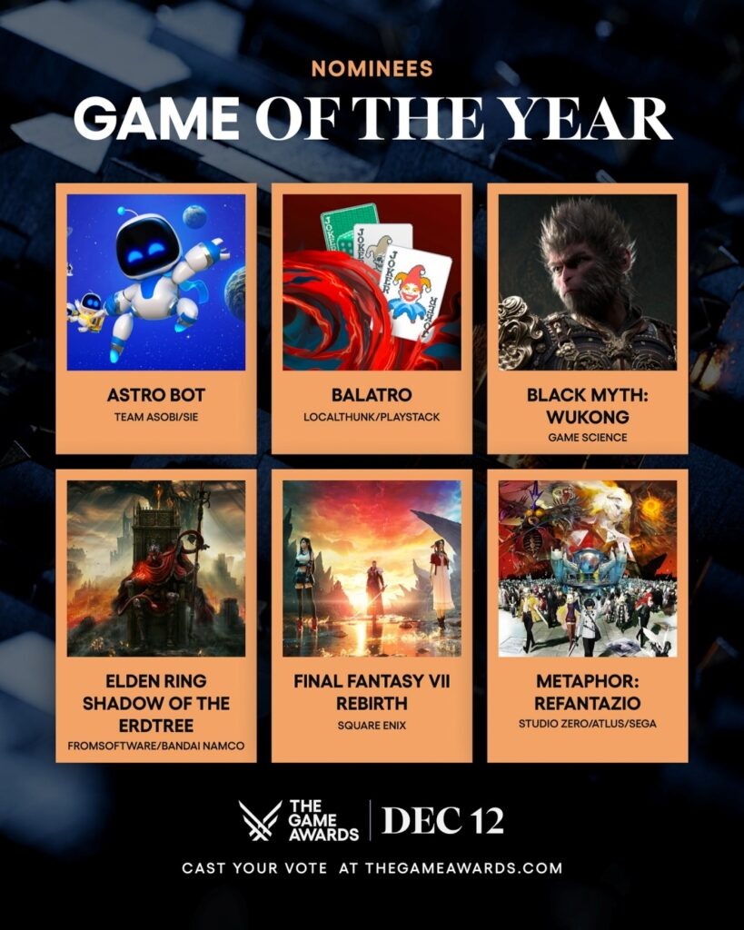 Balatro ถูกเสนอชื่อเข้าชิง รางวัลเกมแห่งปี ในงาน The Game Awards 2024 